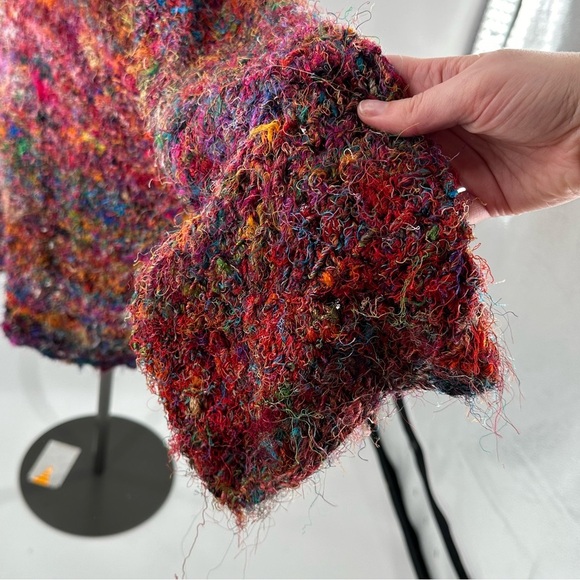 handmade womens shag knit sweater size L multicolored dopamine lagenlook - Picture 5 of 9
